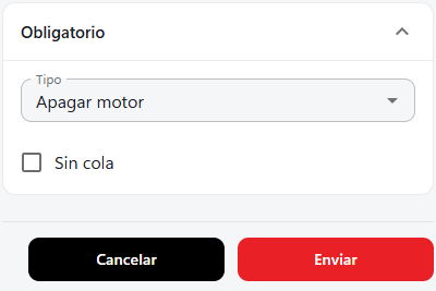 Opción para enviar comando remoto de apagado de motor